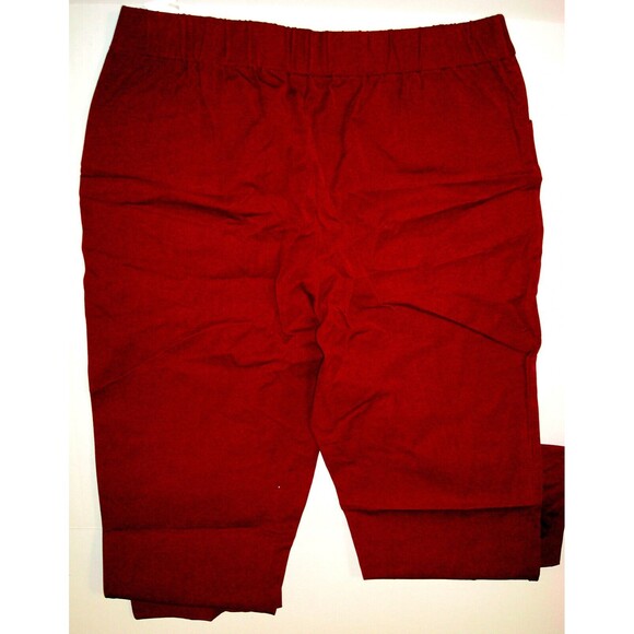 New Womens Isaac Mizrahi Live 6 T Tall 24/7 Straight Pant Spiced Wine Dark Red - Picture 7 of 9